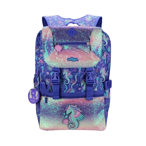 Mochila escolar Cavalo Marinho Rainbow Original Smiggle