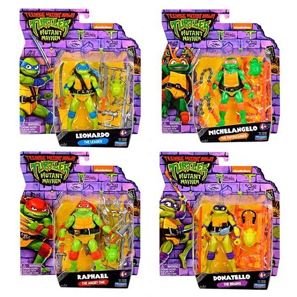 Pack 4 Action Figures TMNT Mutant Mayhem - Original Playmates