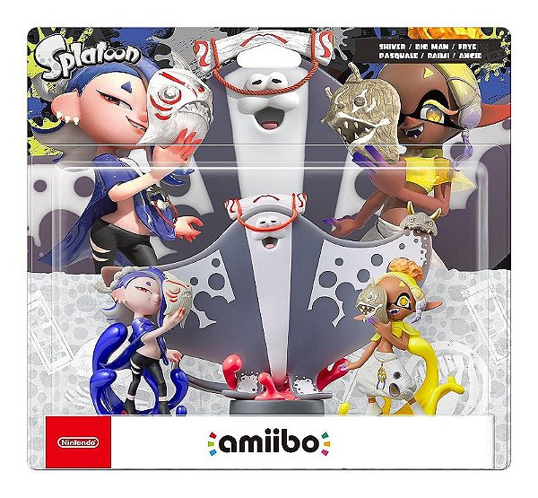 Pack de amiibo de Splatoon Raiders com Shiver, Big Man e Frye Splatoon Raiders