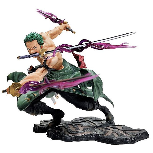 Roronoa Zoro Santoryu Estátua 18cm One Piece