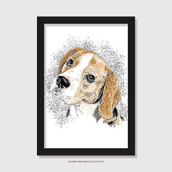 Quadro Beagle Pintura Digital