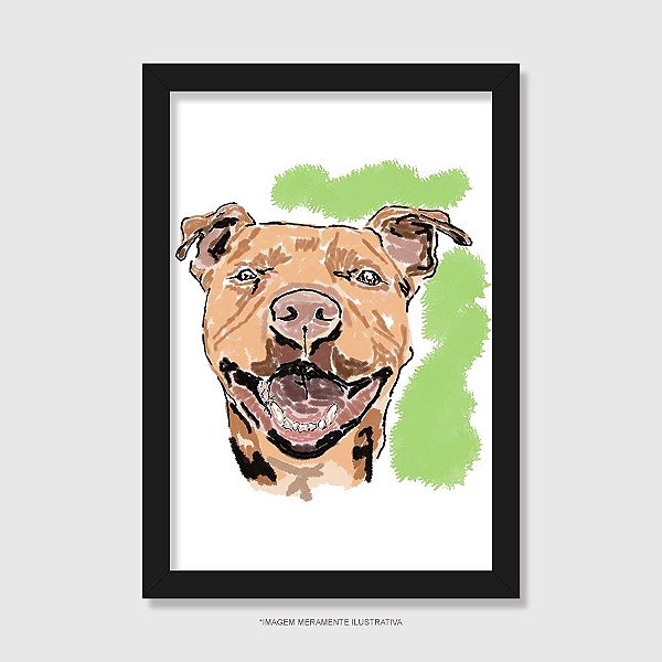 Quadro Pitbull Pintura Digital