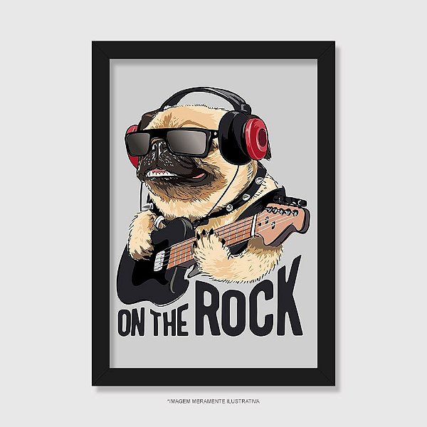 Quadro Pug On The Rock - Modelo 1