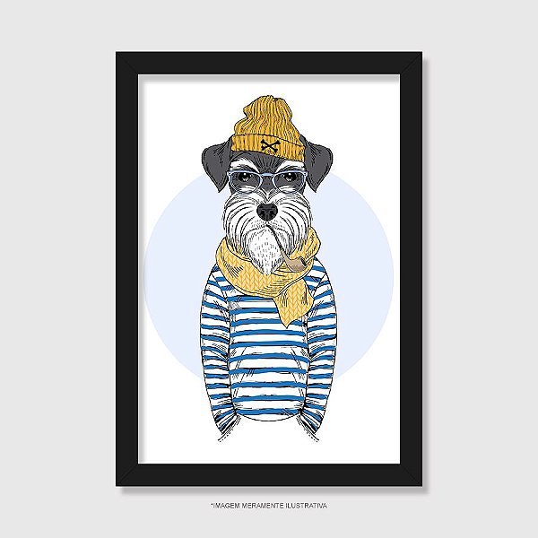 Quadro Schnauzer Cachorro Marinheiro - Modelo 1