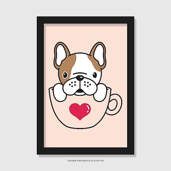 Quadro Bulldog Francês Hora do Café - Modelo 2