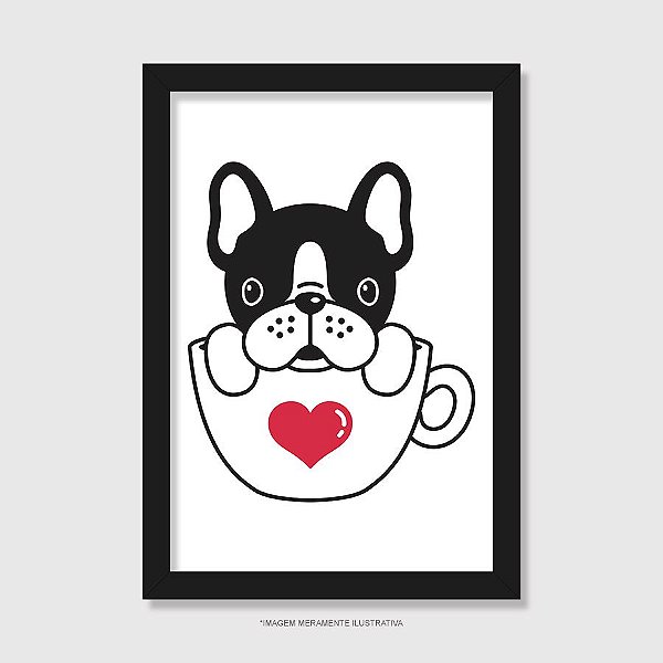 Quadro Bulldog Francês Hora do Café - Modelo 3