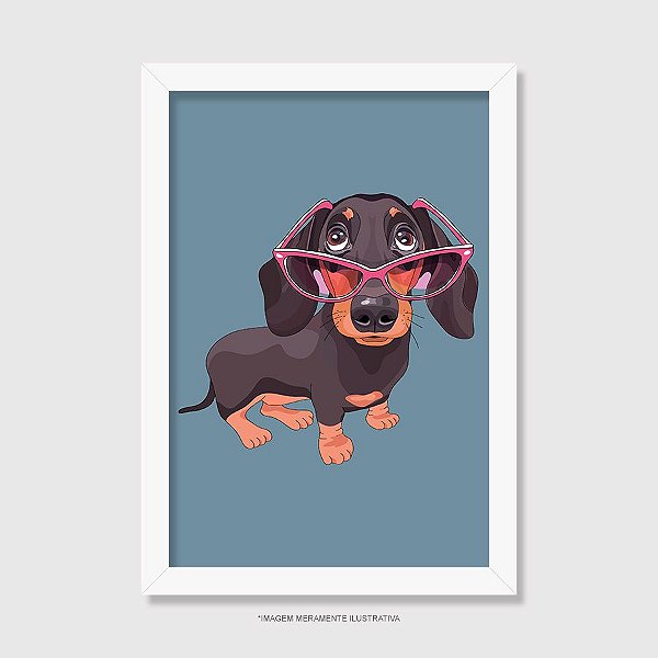 Quadro Dachshund de Óculos - Modelo 1