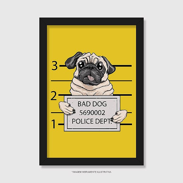 Quadro Pug Bad Dog - Modelo 2