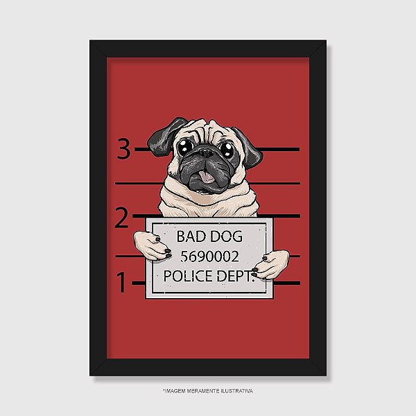 Quadro Pug Bad Dog - Modelo 3