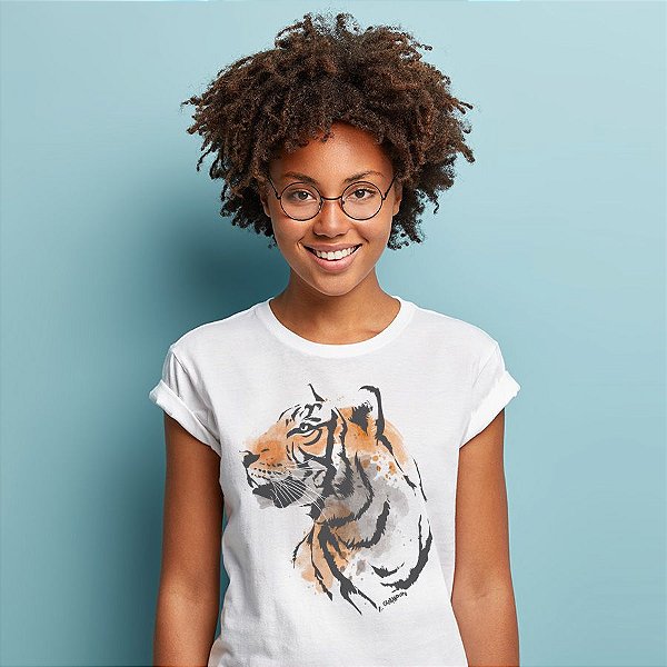Camiseta Baby Look Tigre - Modelo 2