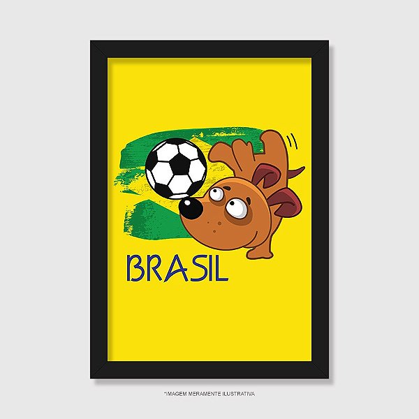 Quadro Brasil - Cachorro Jogador - Modelo 2