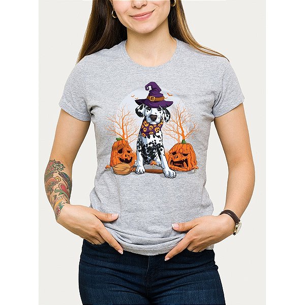 Camiseta Baby Look Dálmata Halloween