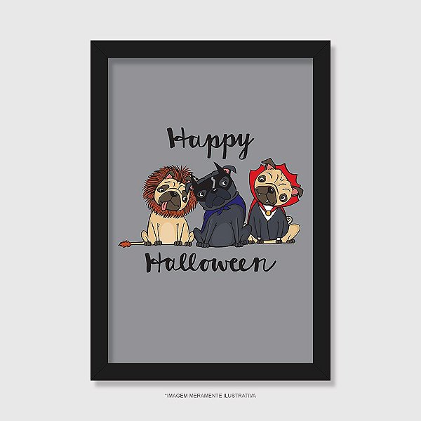 Quadro Cachorro Happy Halloween - Modelo 2