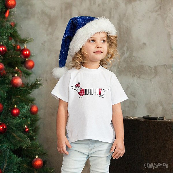 Camiseta Infantil Natal Ho Ho Ho