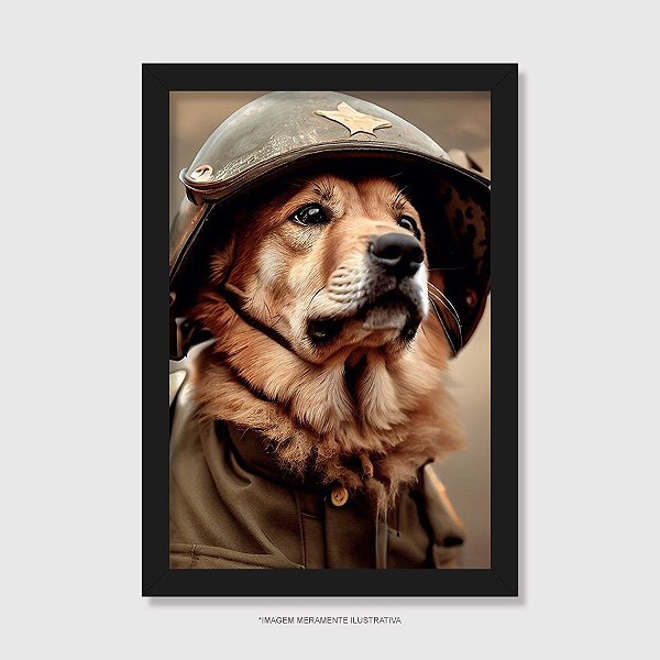 Quadro Cachorro Militar