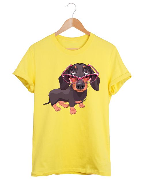 Camiseta Dachshund de Óculos