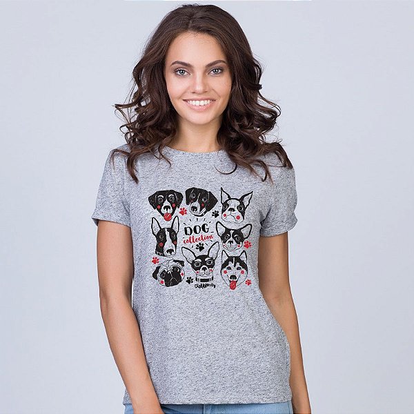 Camiseta Baby Look Dog Collection