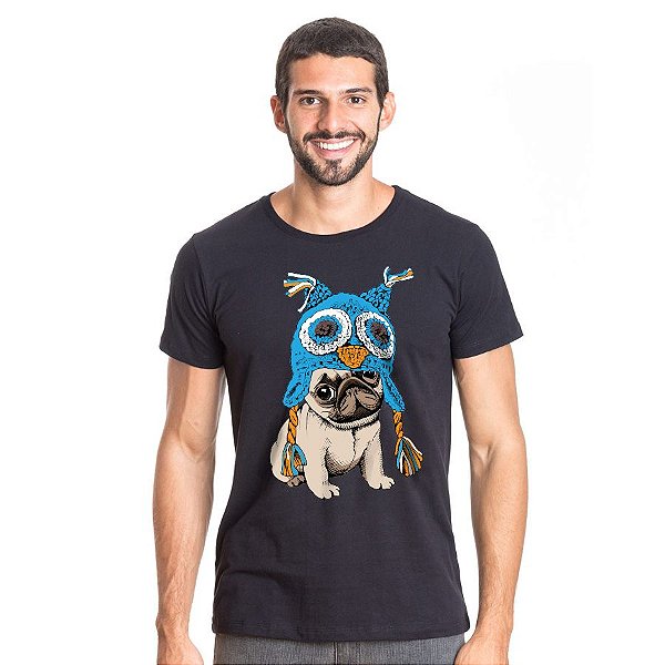 Camiseta Cachorro Pug Coruja