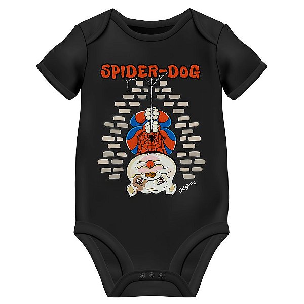 Body Bebê Spider-Dog - Preto