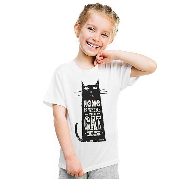 Camiseta Infantil Home Is Where The Cat Is
