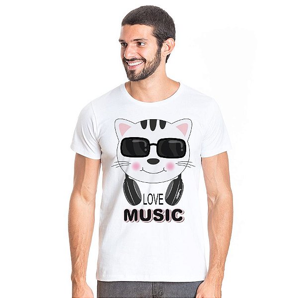 Camiseta Gato Love Music