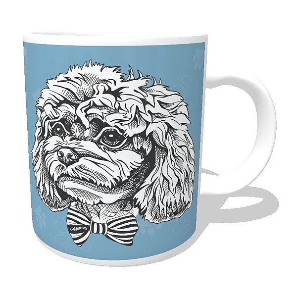 Caneca Poodle de Gravatinha Borboleta