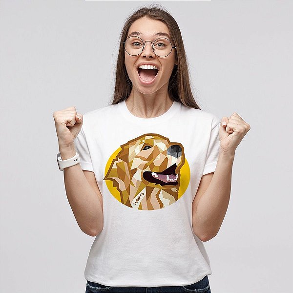 Camiseta Baby Look Golden Retriever Mosaico Guth Dog