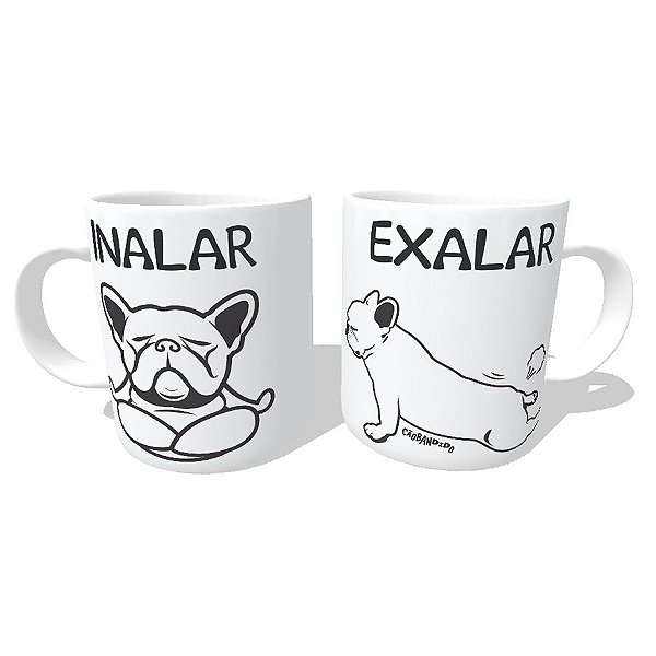 Caneca Cachorro Yoga Inalar e Exalar