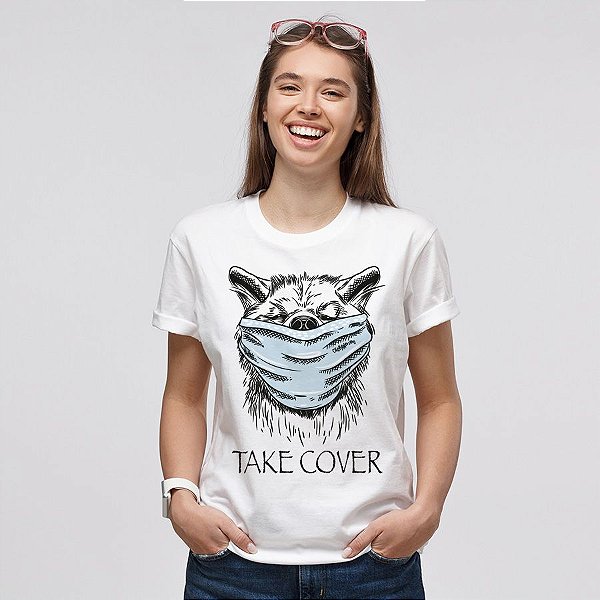 Camiseta Baby Look Cachorro Take Cover