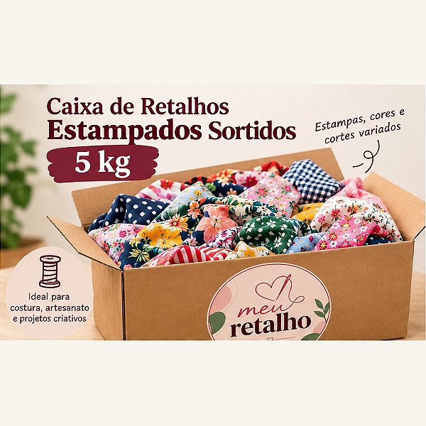 Caixa de Retalhos Estampados Sortidos – 5 kg