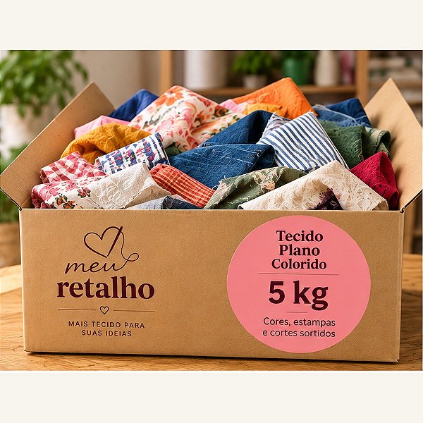 Caixa de Retalhos de Tecido Plano Sortido – 5 kg