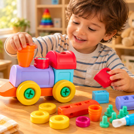 Brinquedo Locomotiva de Construção 21 Peças