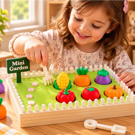 Mini Jardim Infantil Educativo com Legumes e Ferramentas