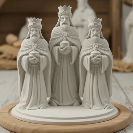 Três Reis Magos Branco – Estátua Religiosa de Natal