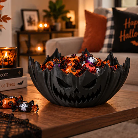 Tigela Abóbora Preta Halloween