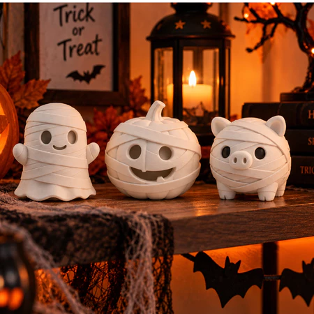 Trio de Múmias Halloween – Kit com 3 Peças