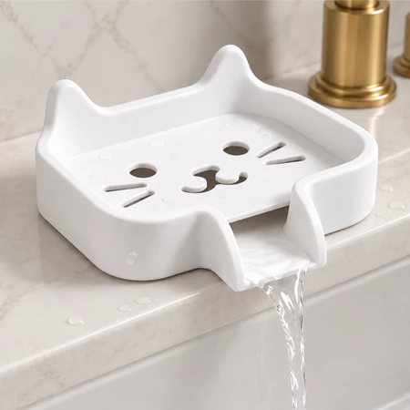 Saboneteira Gatinho com Drenagem