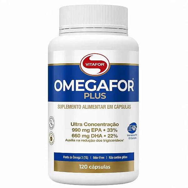Omegafor Plus Ômega 3 IFOS 120 Cápsulas - Vitafor