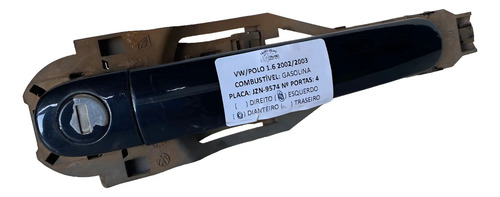 Maçaneta Externa Dianteira Esquerda Polo 2003/2014 Original Preto