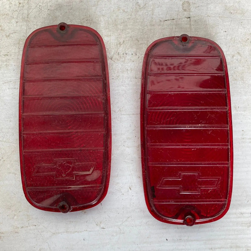 Par Lente Lanterna Traseira A10 C10 D10 C14 Com Gravata Gm Vermelho