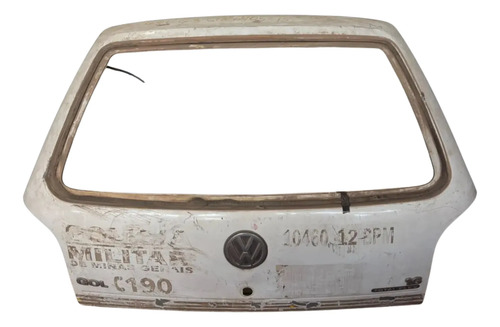 Tampa Traseira Gol G3 99/2005 Furo Cilindro Detalhe Branco