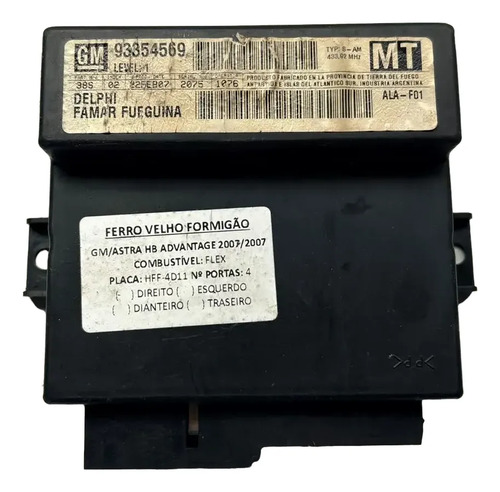 Módulo Conforto Alarme Astra Vectra Zafira 2002 A 2012