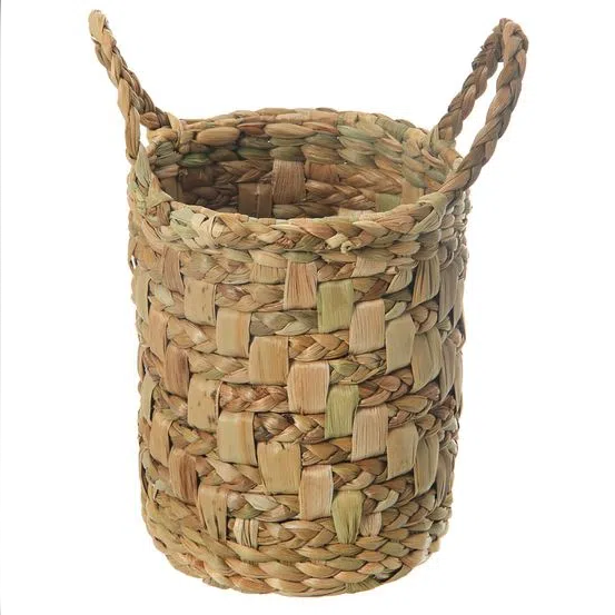 Cesto Faqueiro Redondo Com Alças Taboa 15x18