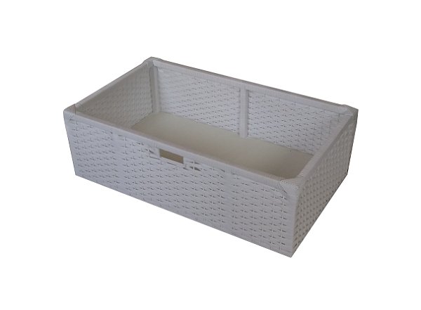 Cesto Gaveta Organizadora Sintético Branco 56x35x22