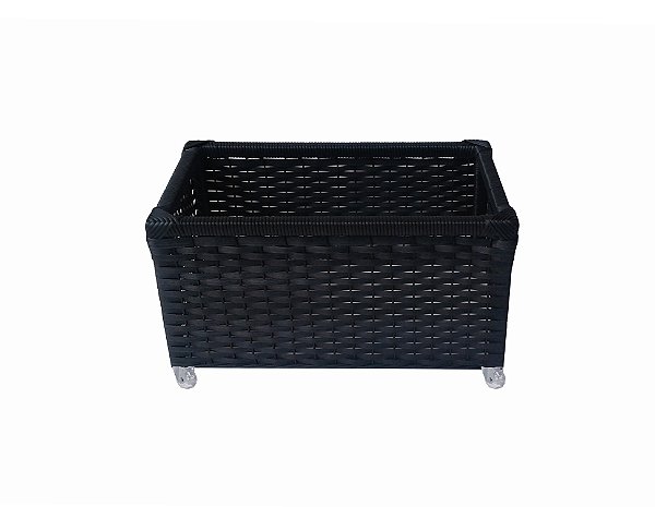 Kit 1 Cesto 100x35x33 e 1 cesto 100x33x26 Sintético Preto Rodizios