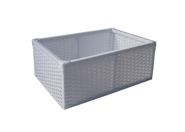 Cesto Vime Sintético Branco 50x35x20