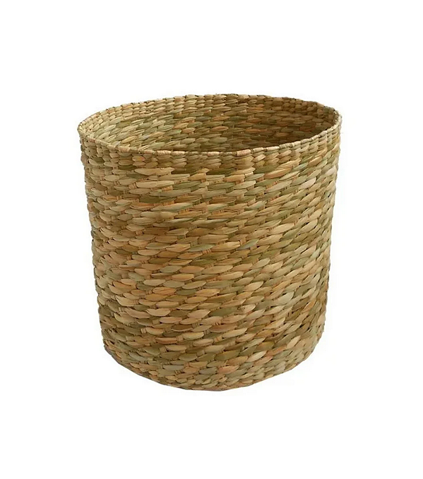 Cesta Organizadora Cachipot De Palha Taboa Redondo 35x38