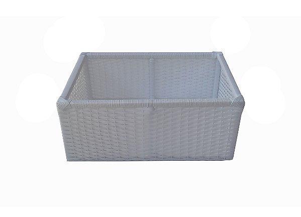 Cesto Organizador Fibra Sintética Branco 65x35x15