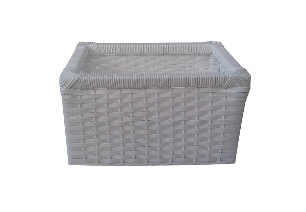 Kit C/ 6 Cestos Vime Sintético Branco - Varias medidas