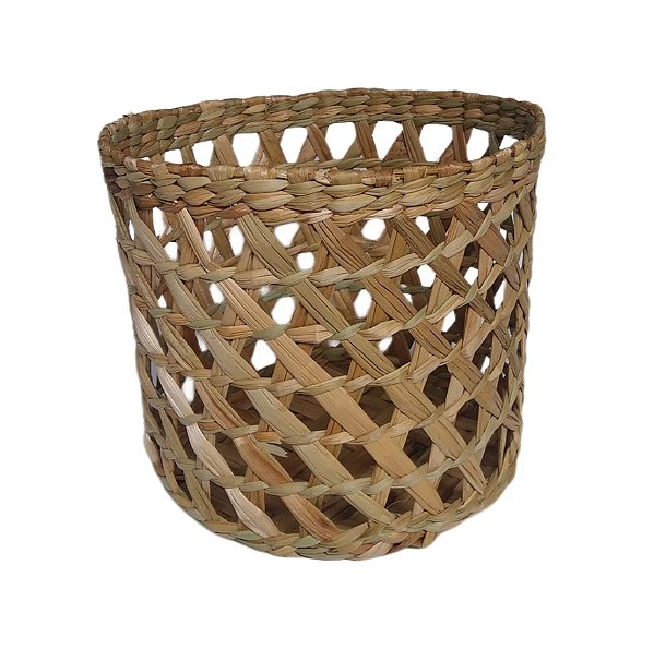 Cesto Redondo Cachepot Organizador Taboa Natural 25x22